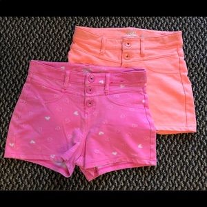 SO High-Waisted 2" Shorts Lot of 2 Pink Coral 12 L